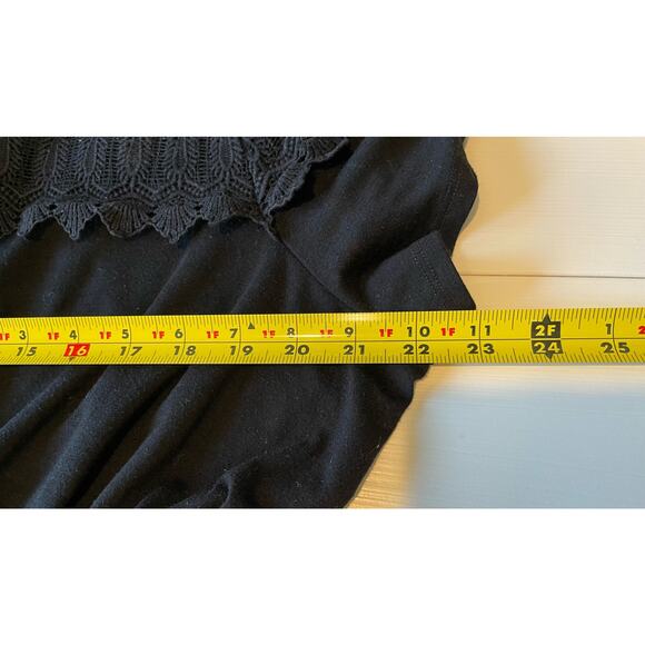 Torrid Dress Black Crochet Lace Elastic Waist Short Sleeve Sz 2X Casual Neutral - Picture 8 of 8
